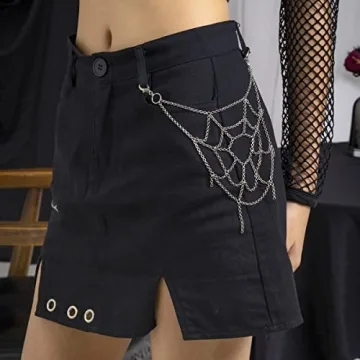 Kenjudess Gothic Spider Webbing Pants Chain for Everyone
