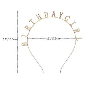 Ztl Birthday Girl Headband Tiara Girls Birthday Party Headwear Hair Accessories Gold