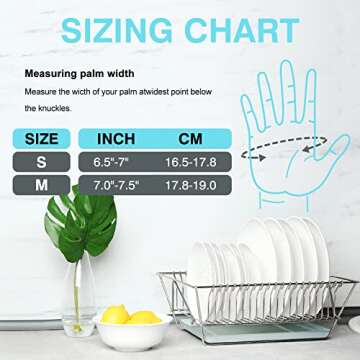 AMMON PVC Dishwashing Cleaning Gloves,Reusable Cleaning Gloves Latex Free with Cotton Flocked Liner,Skin-Friendly,Non-Slip Waterproof Household Gloves for Laundry,Kitchen,Gardening (Blue, Large)