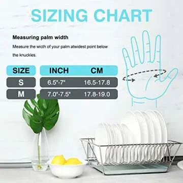 AMMON PVC Dishwashing Cleaning Gloves,Reusable Cleaning Gloves Latex Free with Cotton Flocked Liner,Skin-Friendly,Non-Slip Waterproof Household Gloves for Laundry,Kitchen,Gardening (Blue, Large)