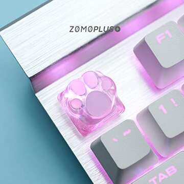 wwkeycaps ZOMO Special Edition 3D Printing Gaming Cat Keycaps Cherry MX keycaps Cats paw ShapeSakura Pink