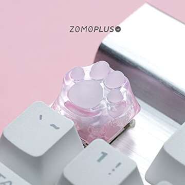 wwkeycaps ZOMO Special Edition 3D Printing Gaming Cat Keycaps Cherry MX keycaps Cats paw ShapeSakura Pink