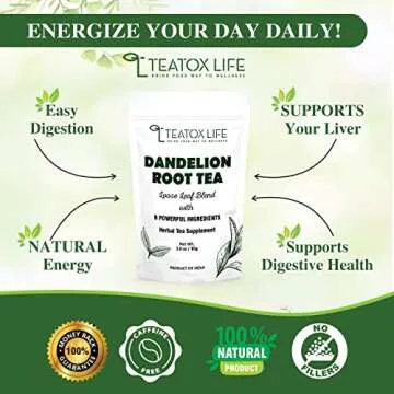 Dandelion Root Tea for Liver Cleanse Detox (pack of 1 85g) with Milk Thistle, Burdock Root, Licorice Root, Ginger Root, Turmeric Root| Helps Boost Immunity & Cleanse