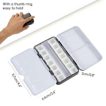 MEEDEN Empty Watercolor Paint Palette: Travel Water Color Palette Tin with 12 Half Pans - Portable M...