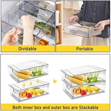 Fridge Organizer Drawer Set for Efficient Kitchen Storage