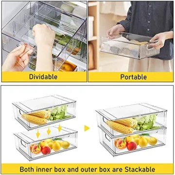 Fridge Organizer Drawer Set for Efficient Kitchen Storage