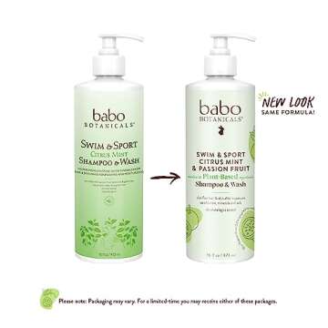 Babo Botanicals Swim & Sport Citrus Mint & Passion Fruit Clarifying Shampoo & Body Wash - 16 Fl Oz