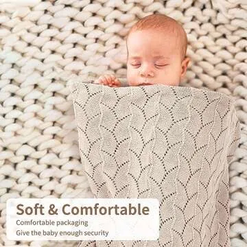 Soft Cotton Crochet Knit Baby Blanket for Newborns