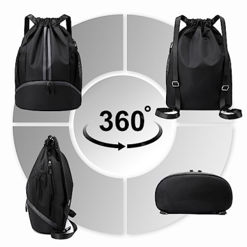 Hoedia Sports Drawstring Backpack with Waterproof Pocket