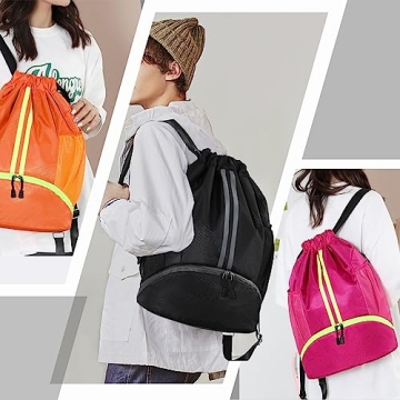 Hoedia Sports Drawstring Backpack with Waterproof Pocket