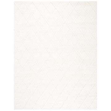 SAFAVIEH Natura Collection Area Rug - 8' x 10', Ivory & Ivory, Handmade Wool & Viscose, Ideal for High Traffic Areas in Living Room, Bedroom (NAT310A)