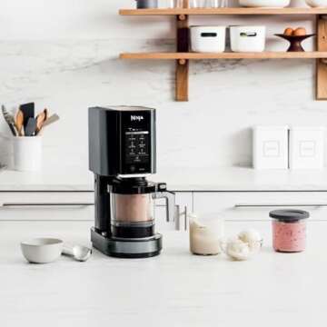 Ninja CREAMi Ice Cream, Sorbet, Milkshake Maker + 3 CREAMi Pints, Black