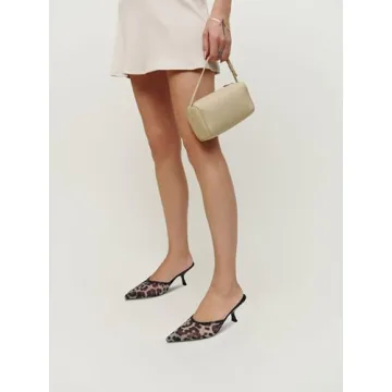 ZJGZF Leopard Mesh Kitten Heels for Women Stylish Comfort