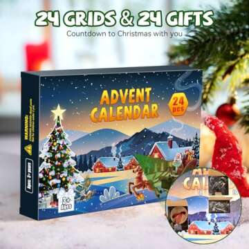 Advent Calendar 2024 Brain Teaser Puzzles for Adults Teens Kids, 24 Pcs Metal & Wood Puzzle Christmas Countdown Calendar with Fun Challenges Toys Game, Xmas Gifts for Boys Girls Teens Adults