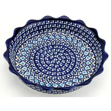 Classic Polish Pottery Quiche Dish 9.75 Inch