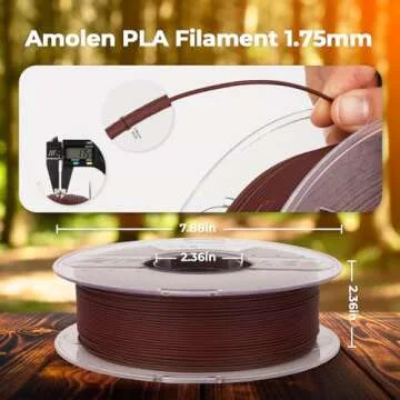 AMOLEN 3D Printing Filament Dark Wooden Rainbow Color Change Printer Filament PLA 1KG Spool 1.75mm 1.75mm Dry Rose Wood/Ebony/Burgundy/Walnut 1KG/2.2lb Fit Most FDM and Printer Pen Tigerwood