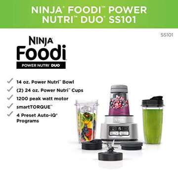 Ninja Foodi SS100 Smoothie Bowl Maker & Nutrient Extractor for Spoon-Thickness Blends