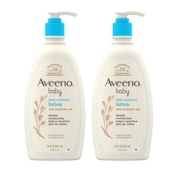 Aveeno Baby Moisture Lotion Twin Pack – Hypoallergenic & Fragrance-Free for Sensitive Skin