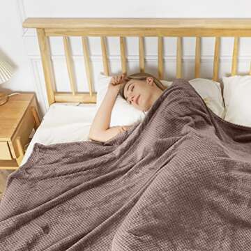 GAGAHAO Fleece Throw Blanket, Twin Size Fuzzy Throw Blanket for Couch Sofa Soft Warm Cozy Furry Decorative Thick Blankets & Bed Throws for Couch (Light Brown, 60x80 inch)