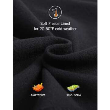 BALEAF Men's Fleece Lined Athletic Pants Winter Warm Sweatpants with Pockets Black S