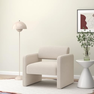 ECLYL Accent Chair Teddy Velvet，Modern Armchair with Backrest, Upholstered Single Leisure Chair fo...