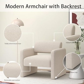 Ultimate Elegant Teddy Velvet Armchair for Comfort