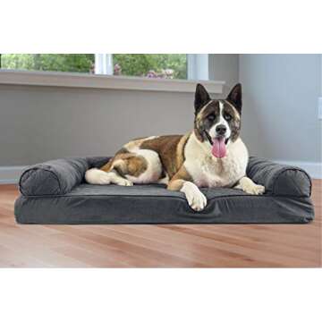 Furhaven Large Memory Foam Dog Bed with Washable Cover