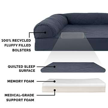 Furhaven Large Memory Foam Dog Bed with Washable Cover