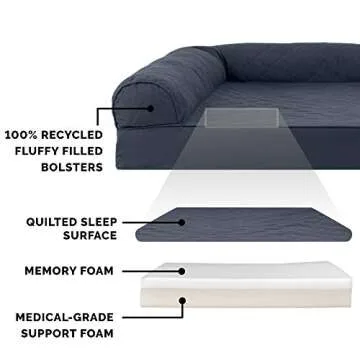 Furhaven Large Memory Foam Dog Bed with Washable Cover