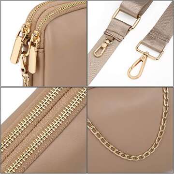 UTO Small Crossbody Bags for Women 3 in 1 Trendy Belt Purse Fashion Designer Mini Cute Sling Fanny Chest Pack