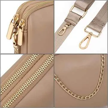 UTO Small Crossbody Bags for Women 3 in 1 Trendy Belt Purse Fashion Designer Mini Cute Sling Fanny Chest Pack