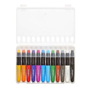 KINGART 12 Gel Stick Crayons Vibrant Water-Soluble Art
