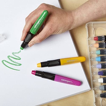 KINGART 12 Gel Stick Crayons Vibrant Water-Soluble Art