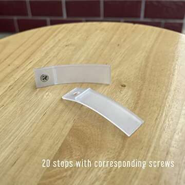Hard Plastic Drawer Stops with Screws, Clear Non-Slip Drawer Stop Hardware Replacement for Dresser Drawers (20)