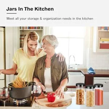 SLifeJars 16oz Clear Plastic Jars with Airtight Lids