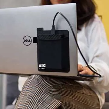 TECH FLUENT - External Hard Drive Holder - Portable HDD & SSD Adhesive Case - Organizer Pouch Wireless Storage for Samsung Sandisk WD Seagate Toshiba ADATA LaCie (Big Size 5.94 x 4.52 x 0.12 in)