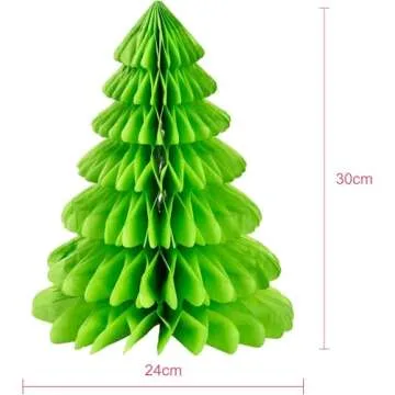 Unique Christmas Tree Honeycomb Centerpiece - 12" | Green Party Decoration