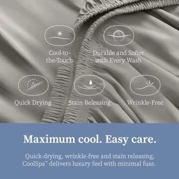 Coop Home Goods Comphy CoolSpa Cooling Pillow Case Set of 2, Dove Grey Queen Size Pillow Covers, Luxury Spa, Breathable, Hotel Quality Pillow Cases