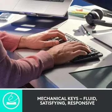 Logitech MX Mechanical Mini Wireless Illuminated Keyboard, Tactile Quiet Switches, Backlit, Bluetooth, USB-C, macOS, Windows, Linux, iOS, Android, Metal