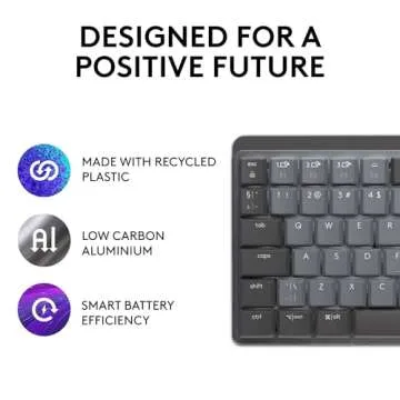 Logitech MX Mechanical Mini Wireless Illuminated Keyboard, Tactile Quiet Switches, Backlit, Bluetooth, USB-C, macOS, Windows, Linux, iOS, Android, Metal
