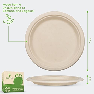 Ecovita Eco-Friendly Compostable Plates – 150 Count!