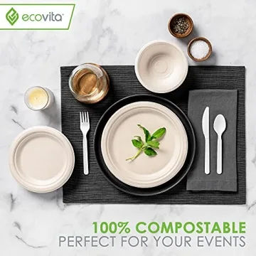 Ecovita Eco-Friendly Compostable Plates – 150 Count!