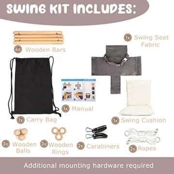 Tislly Baby Swing Outdoor Indoor Toddler Swing Seat with Safety Belt, Canvas Hanging Swings Outside Tree Swing Great Gift for Baby Boys Girls Kids Lovers