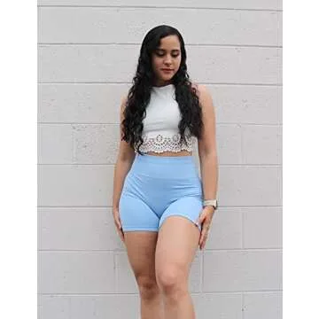 CELER Womens Workout Shorts Seamless Scrunch Butt Gym Shorts High Waisted Yoga Athletic Booty Shorts, Sea Glass XS