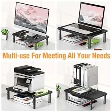 ELIVED Adjustable Monitor Stand Riser for Ergonomic Comfort