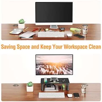 ELIVED Adjustable Monitor Stand Riser for Ergonomic Comfort