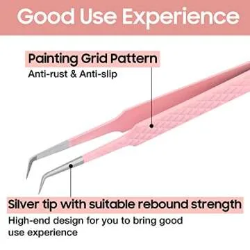 Fiber Tip Lash Tweezers for Precision Eyelash Extensions