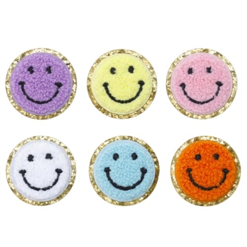 HSCSO Smile Face Patches | Fun Glitter Accessories