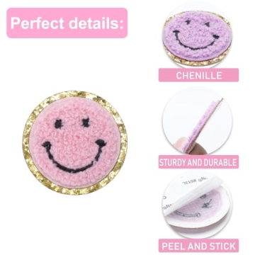 HSCSO Smile Face Patches | Fun Glitter Accessories