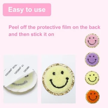 HSCSO Smile Face Patches | Fun Glitter Accessories
